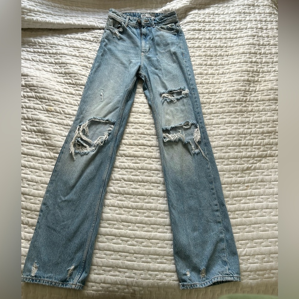 The most beautiful,zara high waisted jeans
